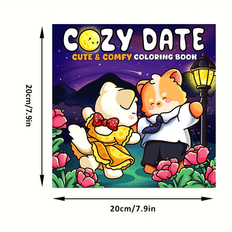 Libro para colorear Cutie Date de 28 páginas para adultos |   Libro para colorear, útiles de dibujo para Navidad, Acción de Gracias