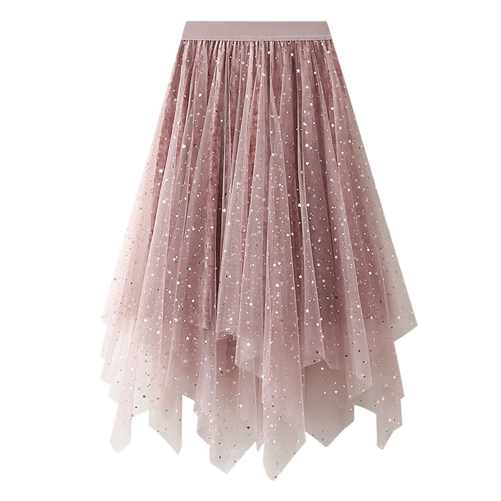 2024 Newest Hot Women's Tulle Skirt Elastic High Waist Underskirt Ballet Irregular Hem Pleated Skirt Sheer Tutu Tulle Skirts