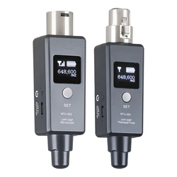 1Pair Microphone Wireless System Micphone Wireless Transmitter System UHF DSP Transmitter&Receiver Mic/Line Two Modes Microphone