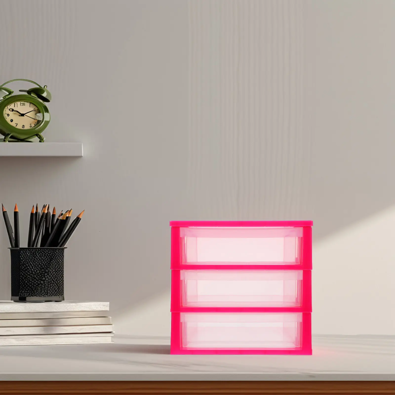 Clear Multi-Layer Mini Desktop Drawer Storage Box for Office, Cosmetics & Sundries Organization