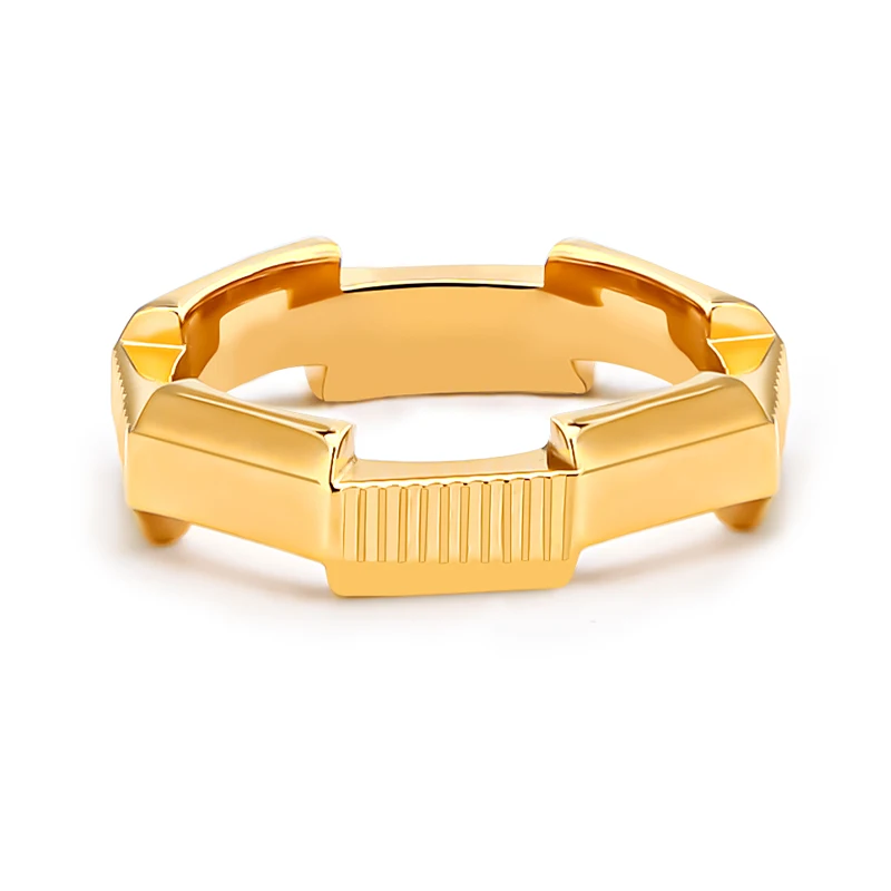VAROLE Punk Diagonal Rectanglel Ring Geometric Gold Color Rings For Women Fashion Jewelry Accessories Anillos Mujer