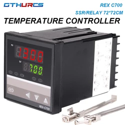 REX C700 72*72mm 800 Degree Input K J PT100 PID Output SSR Relay 220V 24V 380V Thermostat Temperature Controller