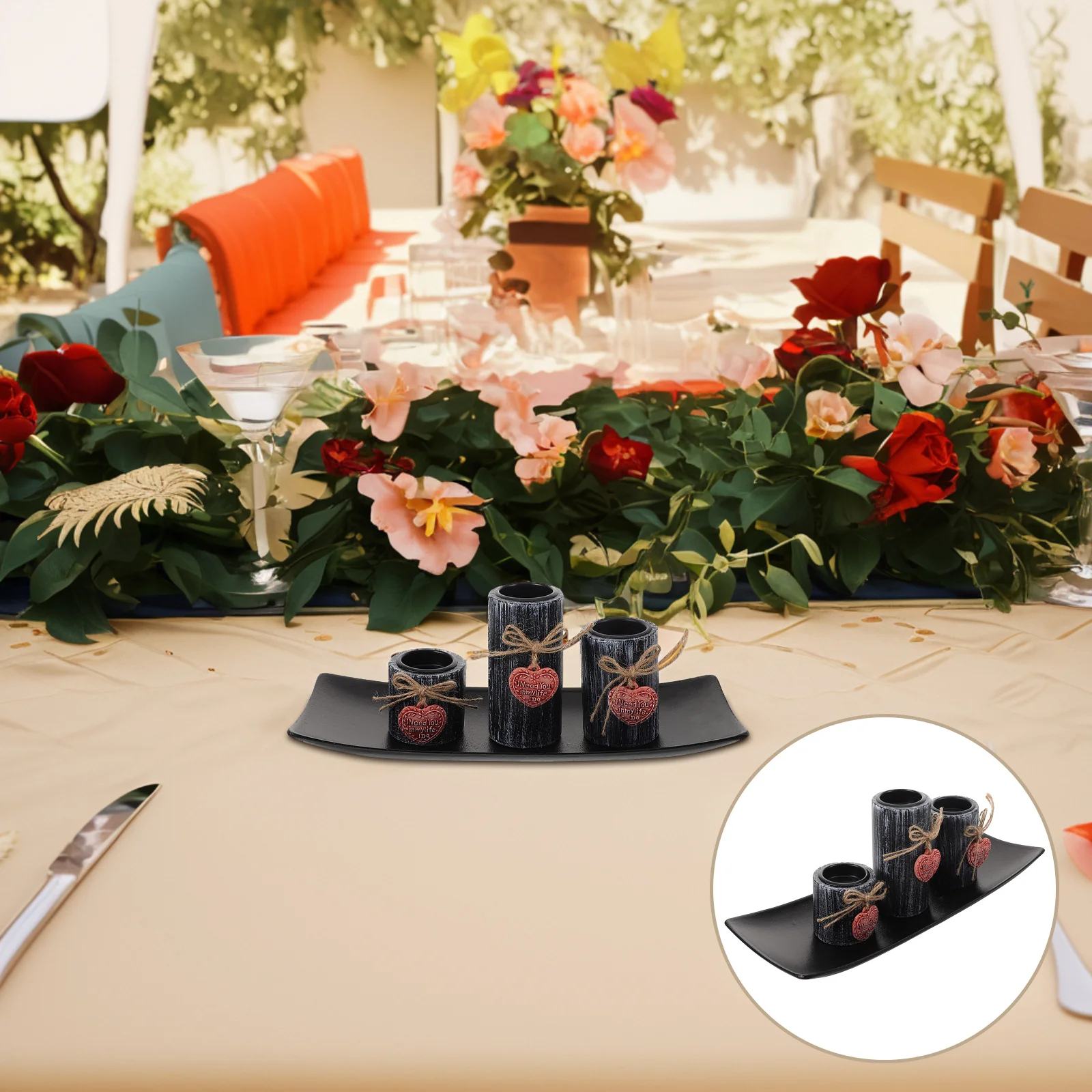 

Valentine's Day Heart Holder Set Vintage Wood Tealight Decor Living Room Coffee Table Dining Table Centerpiece Rustic