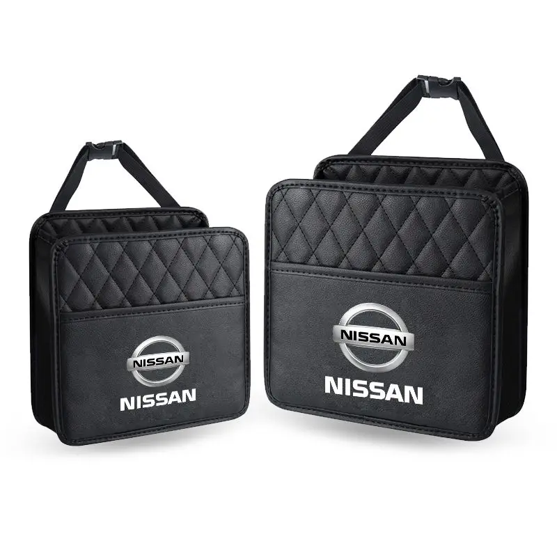 Car Organizer Storage Box Phone Pocket Pouch Back Seat Hanging Storage Bag For Nissan Nismo GTR Tiida T30 T32 Wheel Center Caps
