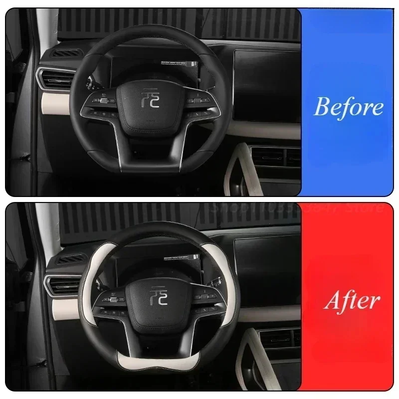 For BYD Yuan UP Car Steering Wheel Cover Special Hand Sewing Cover Summer Anti-skid Gear Handle Cover Interior Part Modification