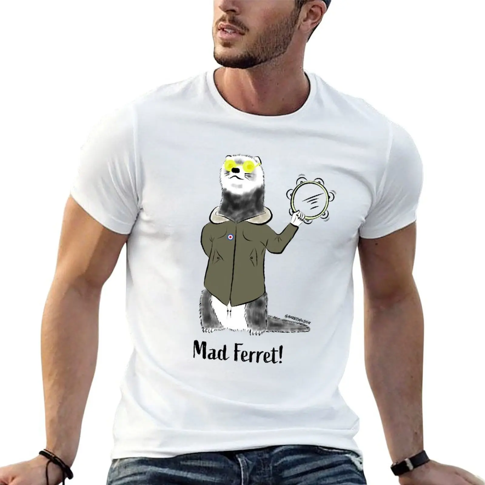 Novelty Oasis Mad Ferret T-Shirt t shirts for man cotton mens graphic t shirts t shirts cotton 100% T-shirt