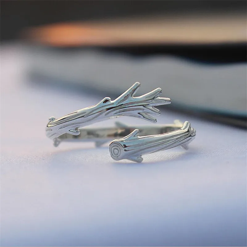 

Новые простые изысканные популярные женские открывающиеся кольца из стерлингового серебра 925 пробы с веткой R218