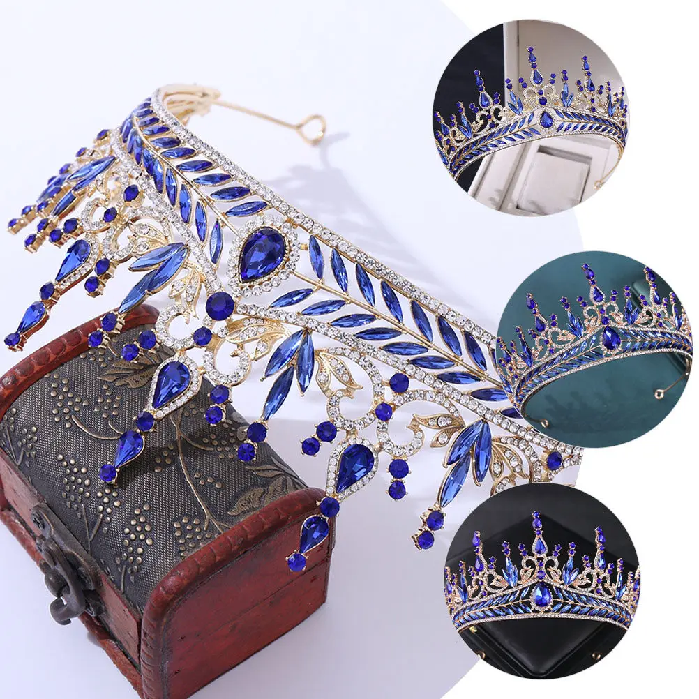 

Elegant Bridal Crown Headpiece Rhinestone Alloy Tiara for Wedding Prom Party Photo Bridal Hair Decor Bride Elegant Crown
