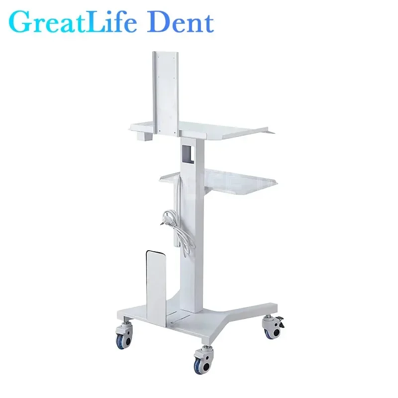 GreatLife Dent Medical Dental Scanner Cart Intraoral Scanner Trolley Tool Cart With Bracket Tray Holder Mobile Cabinet Trolley