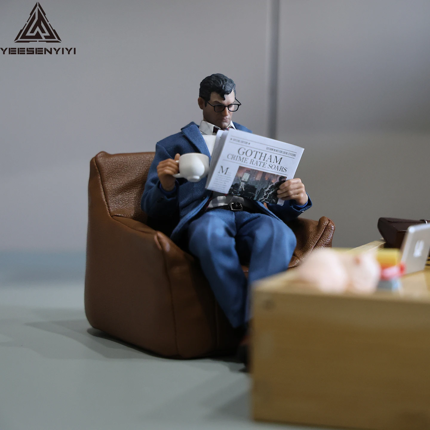 ミニチュア 1/12 PU ソファ 6 インチおよび 1/8 アクションフィギュア用 BJD ドールハウスシーンアクセサリー縮小ソファ