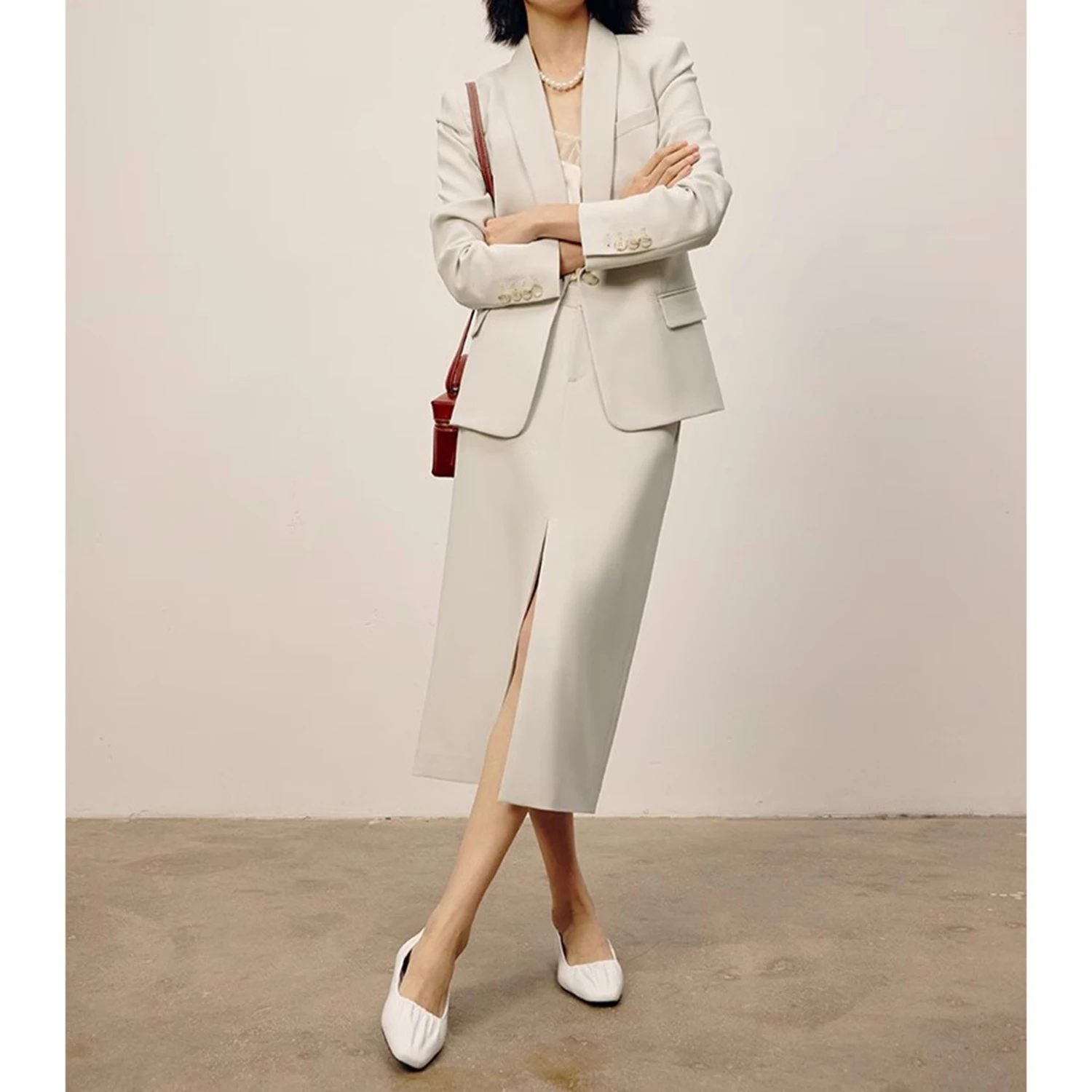 Allingentle Women's Suit Pantsuit 2 Piece Olive Lapel Blazer & Pants Fashion Suit for Casual Office Customize