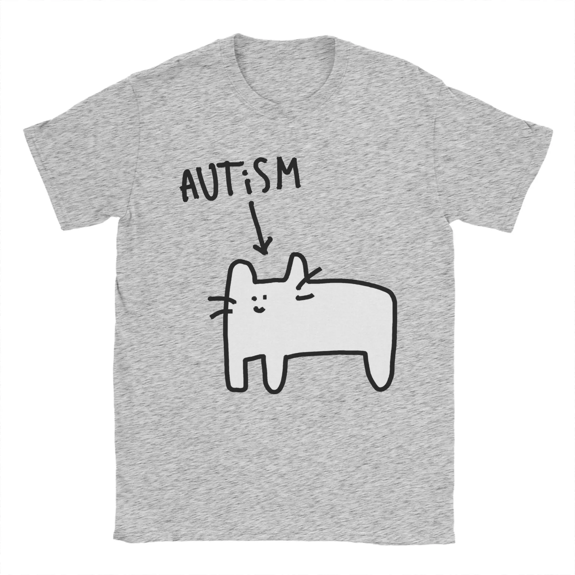 

2025 Mens Women's Autistic Cat Funny Animal T-Shirt Cotton Graphics Popular T-Shirt Clothing