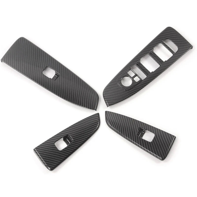 Car Armrest Window Glass Lift Button Decoration Panel Cover Trim for Kia Forte Cerato K3 2019 2020 Carbon Fiber ABS