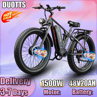 DOUTTS E-bike 1500W Dual Motor 48V20AH Lithium Battery 26*4.0 Inch Fat Tire Electric Bicycle Dual Shock Absorption Electric Bike