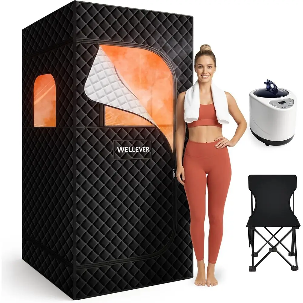 

Portable Sauna Box for Home, Personal Sauna Tent for Relaxation, Indoor Steam Sauna Room with 2.5L/1000W Steamer, Easy Setup Qui