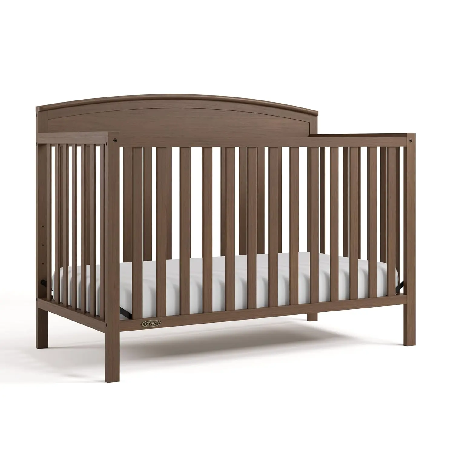 Cuna convertible 5 en 1 en color avellana – Certificación GREENGUARD Gold, se convierte en cama para niños pequeños, cama de día y cama de tamaño completo