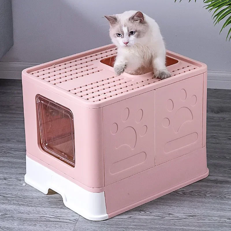 Imagem -02 - Anti-splash Fold Pet Toilet Bandeja com Colher Clean Kitten House Bedpan Plástico Litter Box Cat Supplies