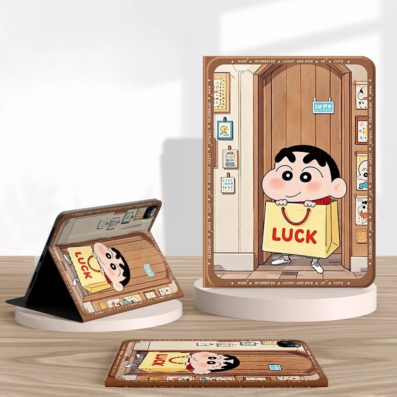 تلوين شين تشان لجهاز iPad حافظة ipad 8/9/10 Air 4 5 M2 M3 10.2in 10.9in A16 11in حافظة واقية Pro 4 5 6 12.9in M4 غطاء لوحي