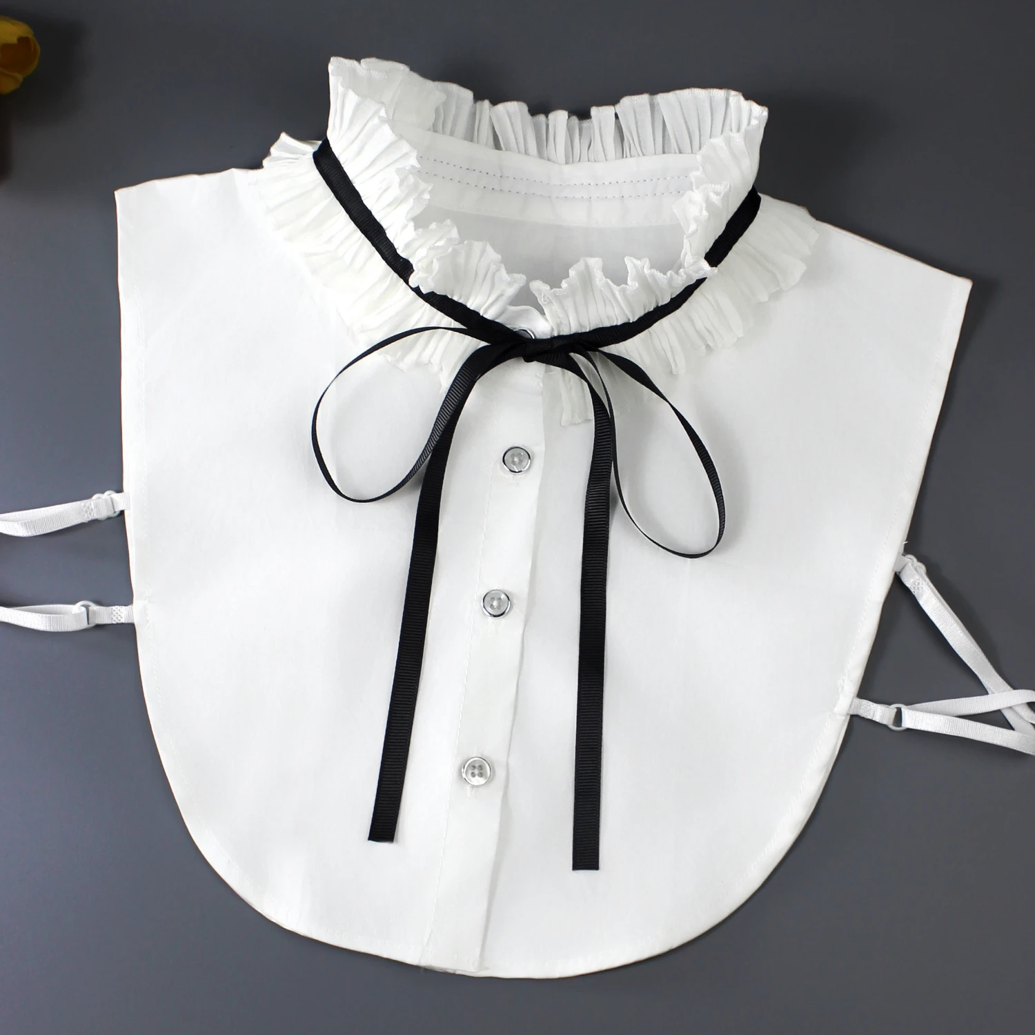 1 Renaissance women's accordion lace pleated stand-up collar bow tie shirt false collar accessory for spring, summer, autumn, an