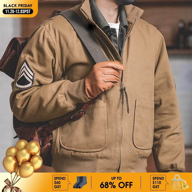 

Maden Мужская куртка M1942 цвета хаки легкая версия и толстая версия Осенне-зимняя куртка с подкладкой из флиса теплоизоляция куртка низ с ветрозащитной резинкой