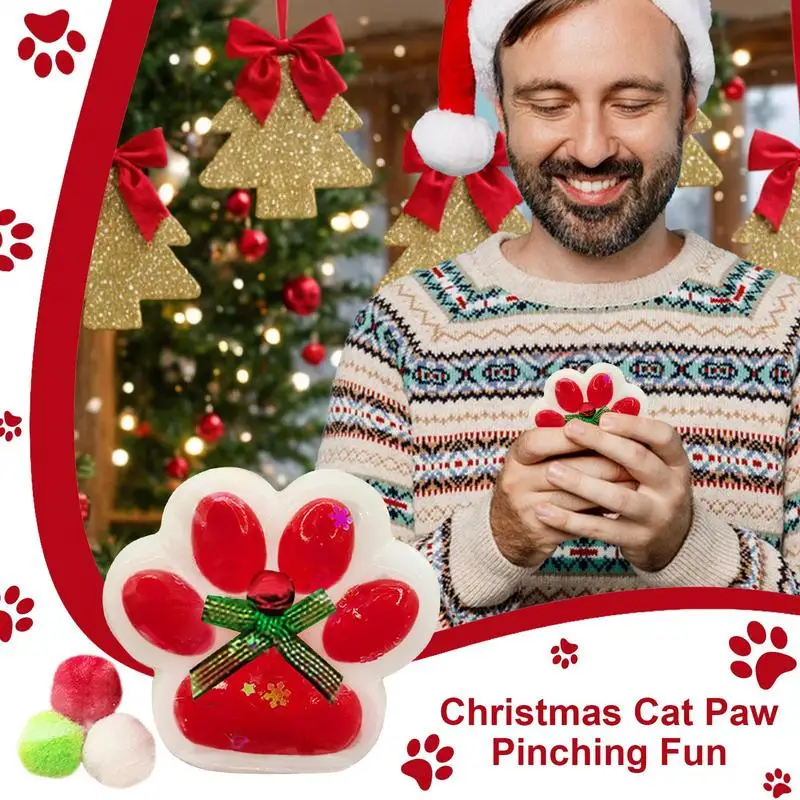 Jouet Doux Patte de Chat pour Enfant et Adulte, Boule à Presser, à Rebond Lent, Cadeau de Noël