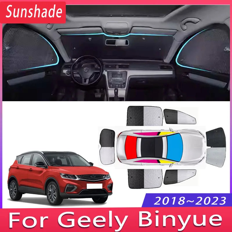 

Автомобильный солнцезащитный козырек для Geely Binyue Coolray SX11 2018 ~ 2023, теплоизоляция 8X, солнцезащитный козырек, козырек для лобового стекла, автомобильные аксессуары