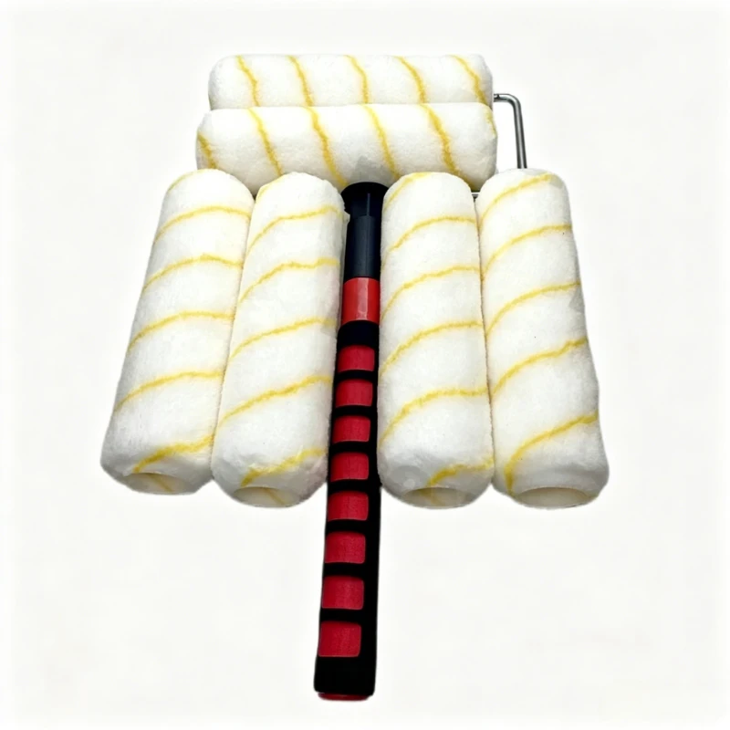 9-inch Extension Rod Roller Frame, Paint Tray Roller, Hair Cover Paint Roller Tool Set