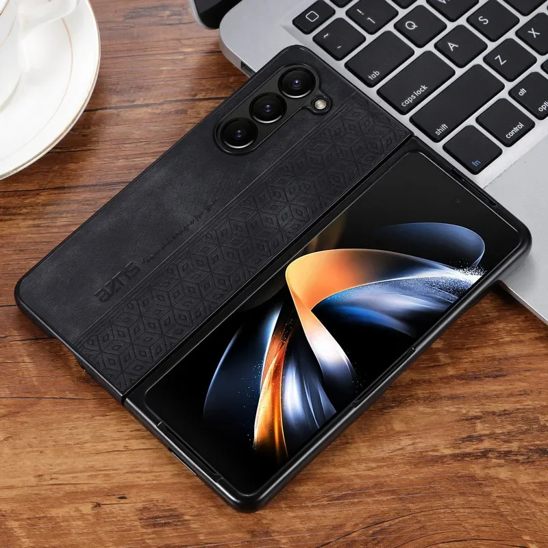 Retro Business Hautfreundliche, schlanke PU-Ledertasche für Samsung Galaxy Z Fold 7, 6, 5, 4, 3, vollständige, stoßfeste Schutz-Rückseite