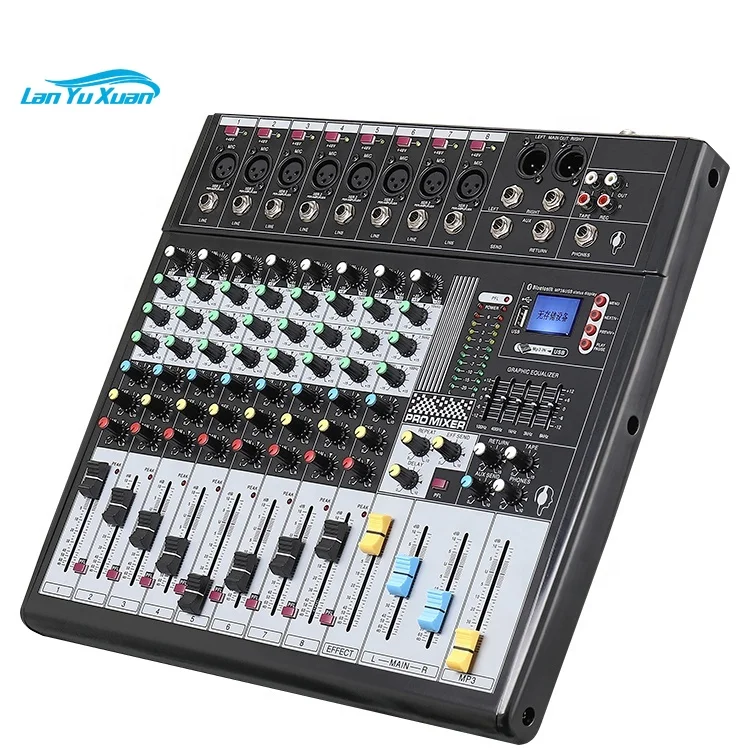 

AK80S Mixer Sound System 8 Channel Audio Mixer BT Sound Mixer