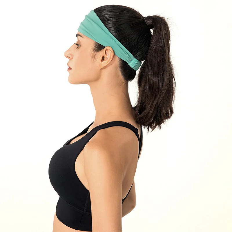 HImport-Bandeau de yoga pour femmes, vêtements de sauna transpirants, absorbant la sueur, conducteur de sueur, large