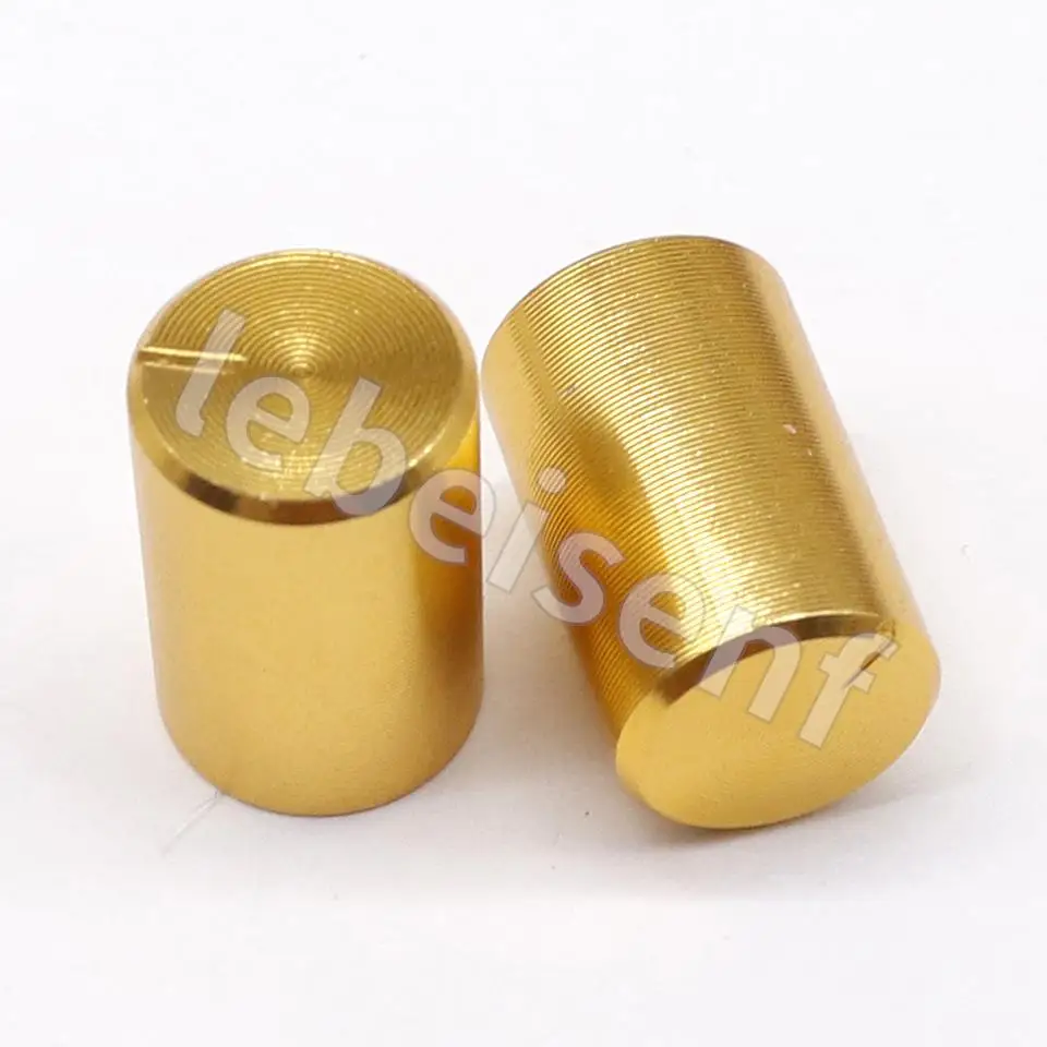 10pcs  golden aluminum alloy knob switch caps/10mm*15mm hole 6MM power amplifier audio volume potentiometer DIY knob cover