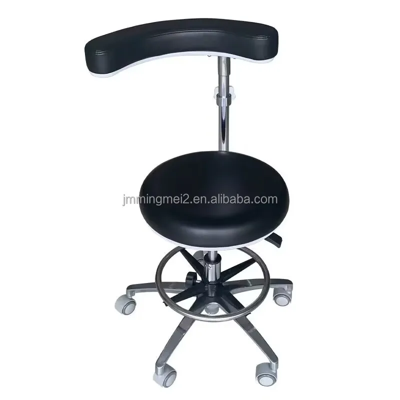 Beauty Salon Nail Salon Master Chair Stool with Wheels Height Adjustable 360 Degree Rotation Metal Frame School Use