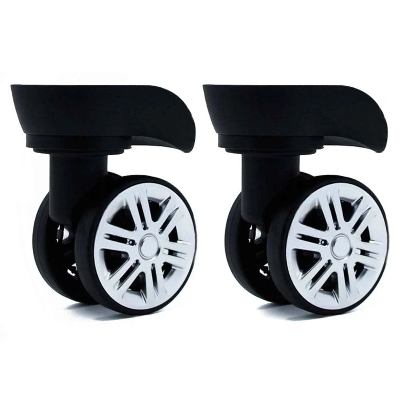 1 par a09 a57 caso do trole rodas de bagagem sem ruído bagagem giratória left & right silencioso rodas diy mala peças reposição