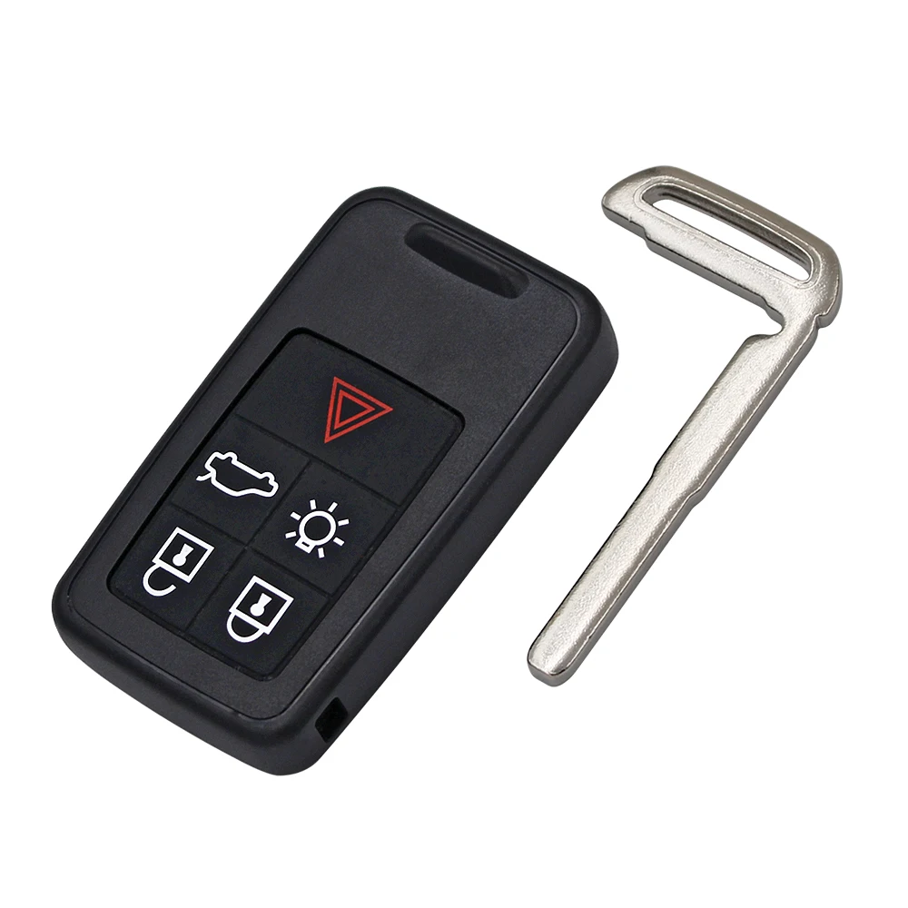 Ecusells 5 Button Remote Key Smart Car Key Fob 434Mhz ID46 Chip for Volvo XC60 S60 S60L V40 V60 S80 XC70 KYDZ Uncut Blade