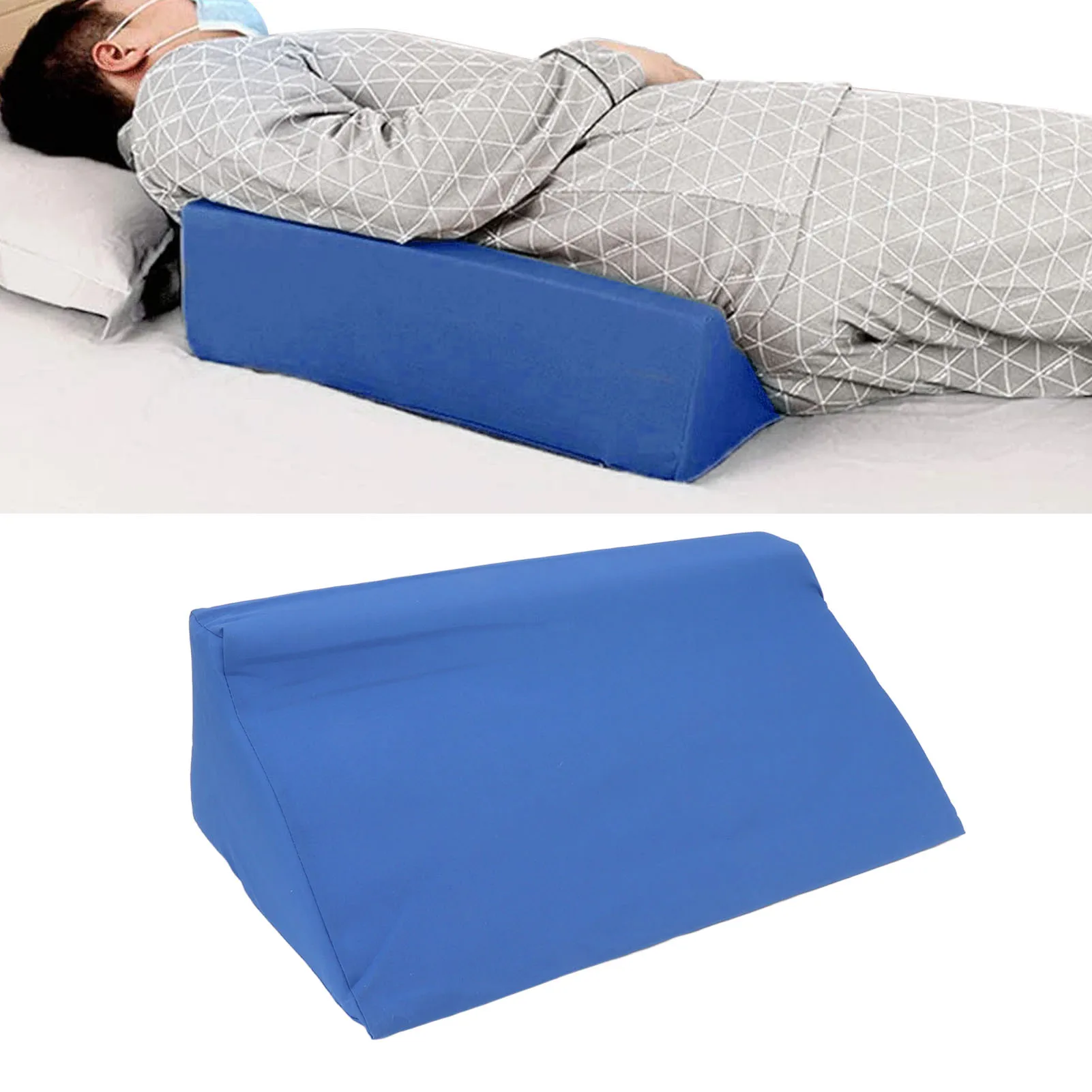 Körper Seite Keil Kissen mit Reiß verschluss Pu Leder Neigung Seite Keil Kissen personal isiert blau für Erwachsene Seitens chläfer