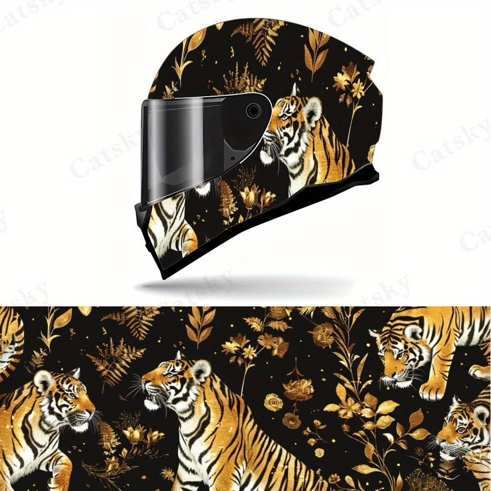 

Fantasy fairy - tale tiger motorcycle vinyl wraps helmet decal,self-adhesive waterproof helmet decoration,universal motorcycle h