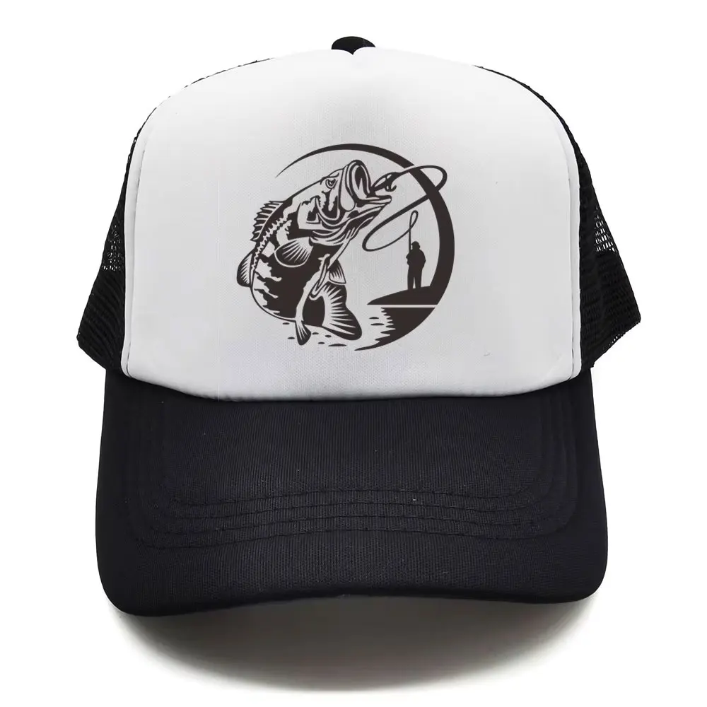 Fishing Skeleton Trucker Cap Summer Men Cool Fisherman Fishing Hat Baseball Cap Unisex Outdoor Mesh Net Caps