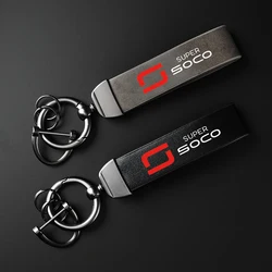 High-Grade leather Motorcycle Keychain Holder Keyring for Super Soco CPx CUmini CUx TC 50 TC Max Wanderer TCMax 2019- 2023