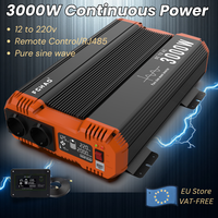 FCHAO 3000W/6000W Pure Sine Wave Inverter 12V DC to 220V V AC 50Hz Converter with LCD Display & road Control for Home RV So
