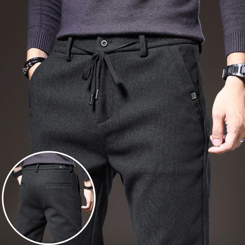 2026 Men Classic Business Work Pants Loose Straight Leg Black Trousers Male Comfortable Wear-resistant Daily Casual Pants
