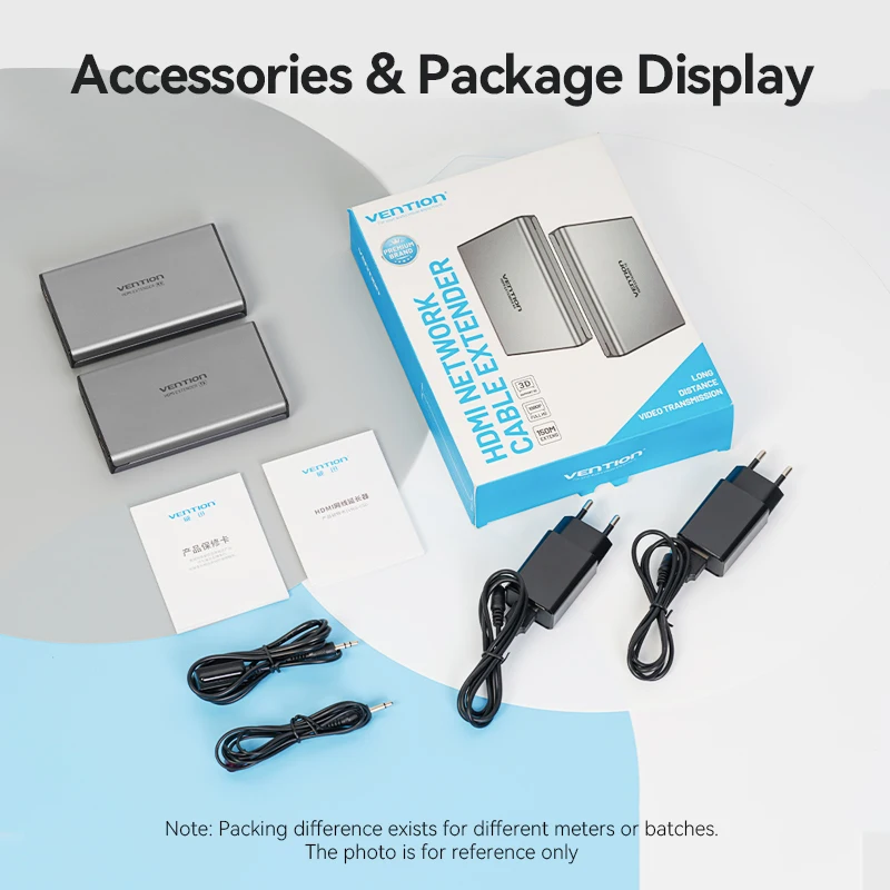 Vention HDMI موسع RJ45 شبكة كفم عبر IP موسع ل Cat5 Cat6 كابل 1080P HDMI KVM تمديد تصل إلى 500ft/150 متر التصحيح الحبل