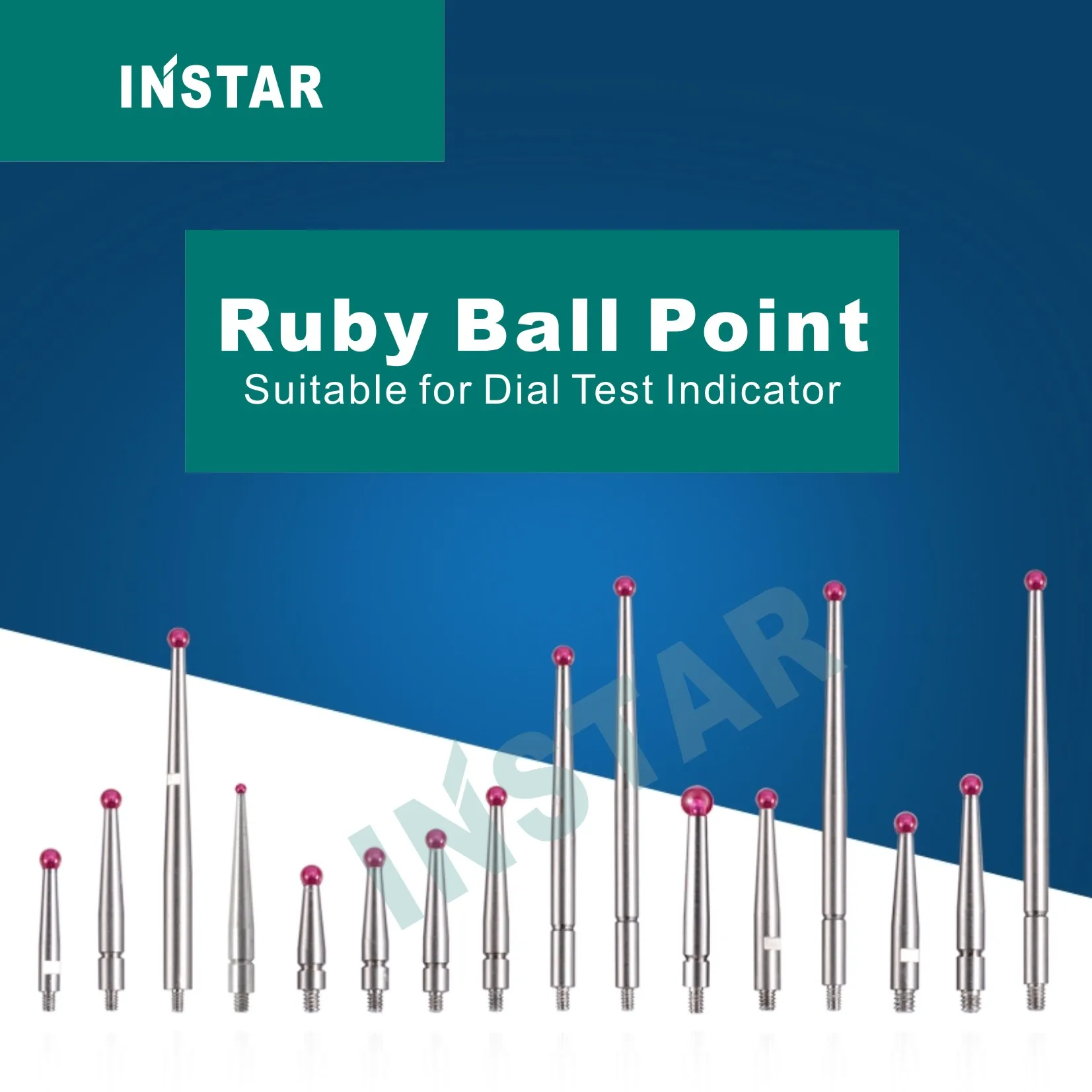 INSTAR Dial Test Indicator Extension Rod RUBY Tips Probe 0-0.8mm Industrial Quality M1.4 M1.6 M1.8 M2.0 Dial Gage 0.002mm