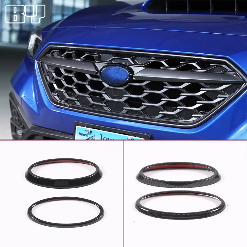 For 2021-2023 Subaru WRX ABS black car front and rear logo decoration ring stickers car exterior protection accessories 2Pcs