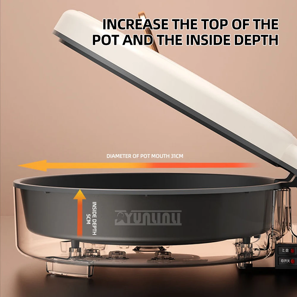 مقلاة خبز كهربائية منزلية على الوجهين آلة فطيرة القلي الأوتوماتيكية غير اللاصقة