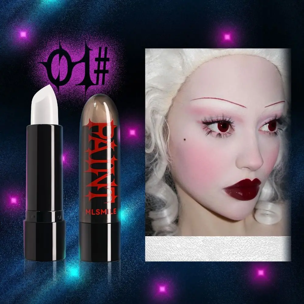 3 Stück wasserdichter Gesichts- und Körperbemalungsstift, sicher, Retro-Halloween-Lippenstift, langlebig, realistisch, 8 Farben, Lipgloss, Clown, Cosplay