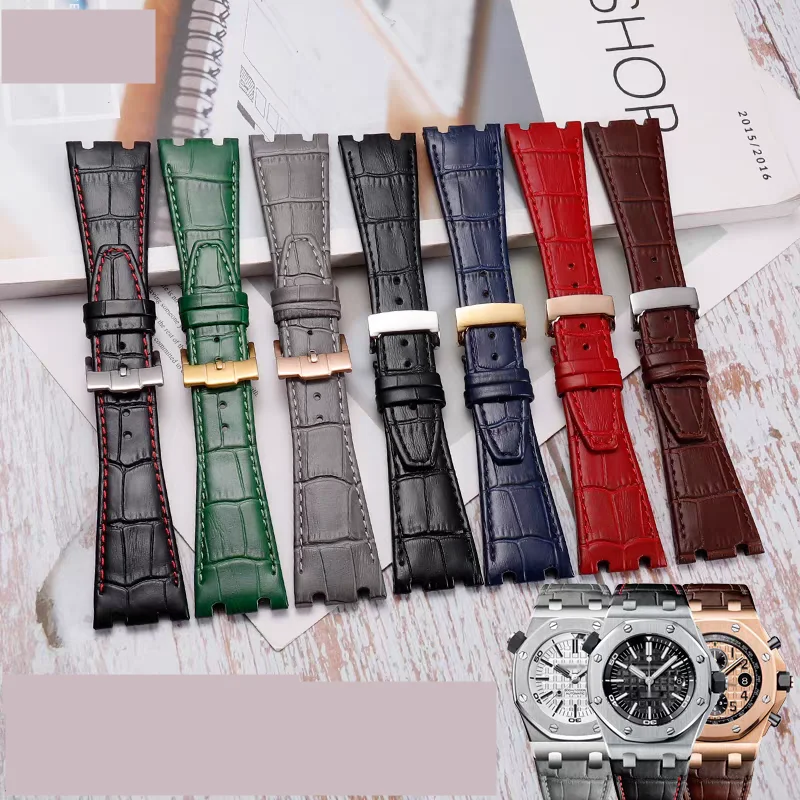 Genuine Leather Watch Strap For Audemars Piguet Royal Oak Offshore AP 15400/15500/26331 Replacement Band Man Women 26mm Bracelet