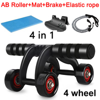 Abdominal Roller Push up Home Fitness Equipment Coaster Body Arm Waist Gym  AB Exercise Power Muscle Trainer Three Wheel Sports