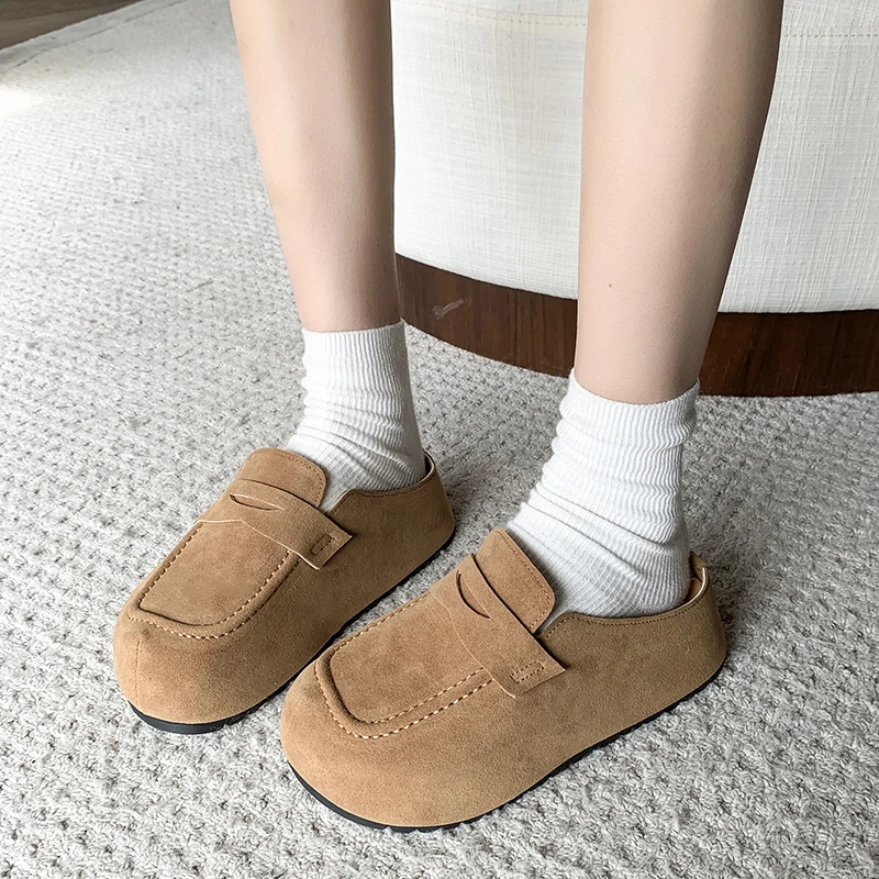 2025 الاسلوب المناسب شقة القاع الانزلاق على الأحذية النسائية كسول الأحذية تنوعا الصنادل الخريف الشتاء جديد وصول حذاء مريح #5
