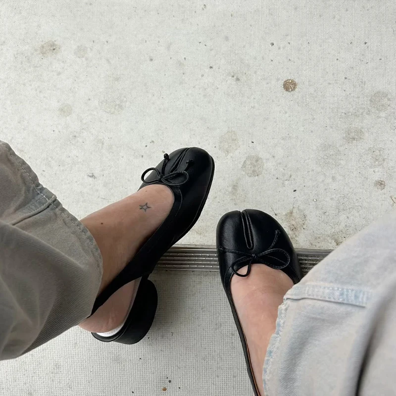 

IPPEUM Tabis Footwear Shoes Women High Heels 2026 New Round Heel Sandals Split Toe Pumps