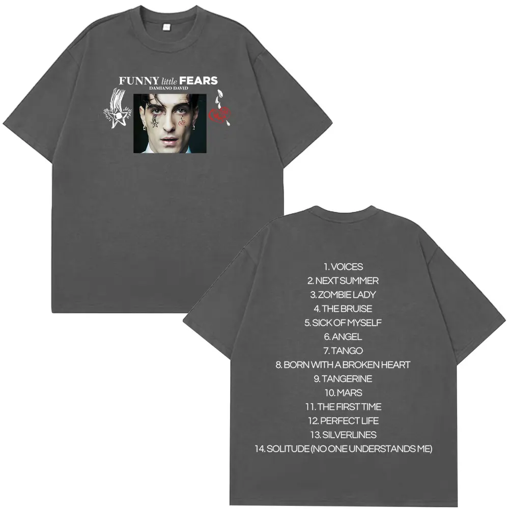 داميانو ديفيد مضحك الخوف الصغيرة جولة حول العالم تي شيرت الرجال النساء موضة خمر الهيب هوب تي شيرت عادية القطن تي شيرت الشارع الشهير #5